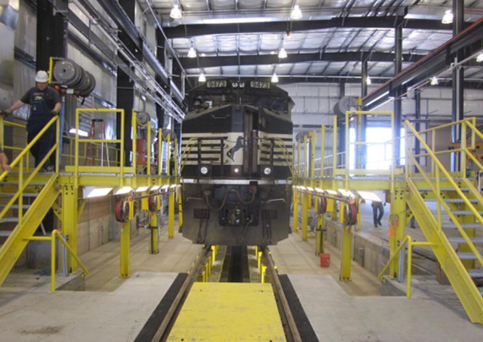 Locomotive in shop for repairs