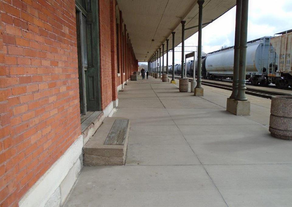 Station exterior sidewalk