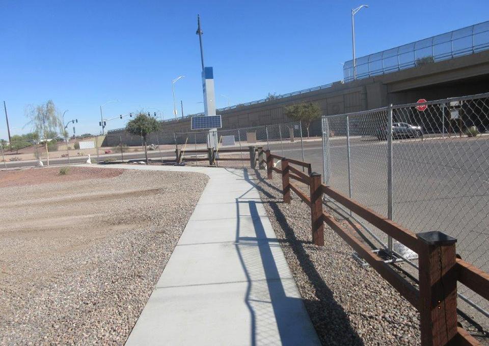 New concrete sidewalks.